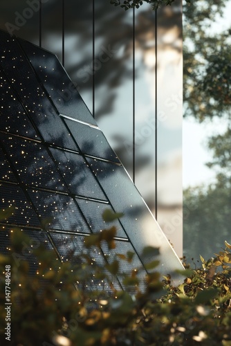 Modern architectural detail with natural elements.