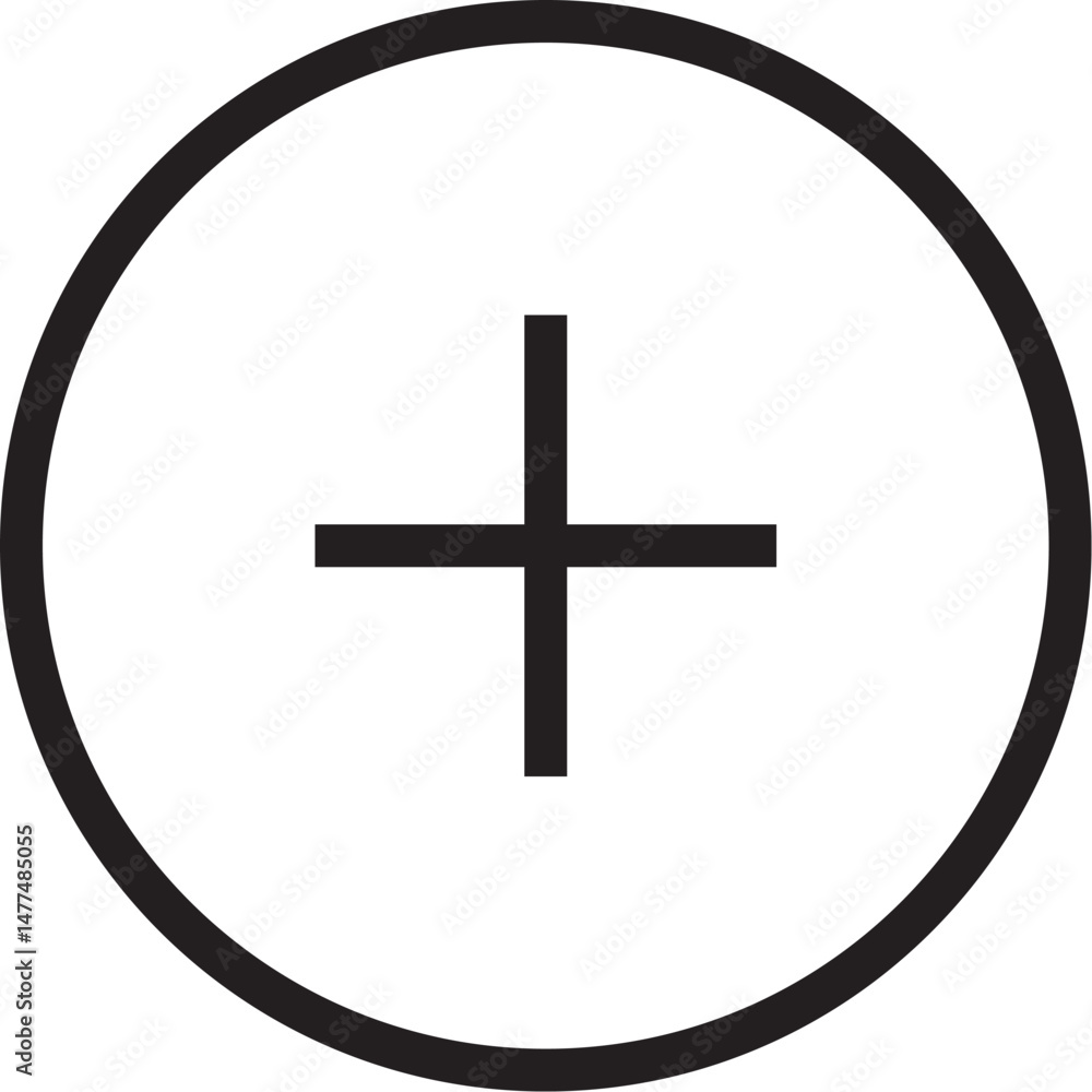 Fototapeta premium cross icon vector illustration black and white line art icon design 