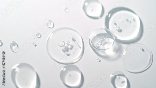 透明な水滴のスキンケアイメージの美しい背景テクスチャ　
