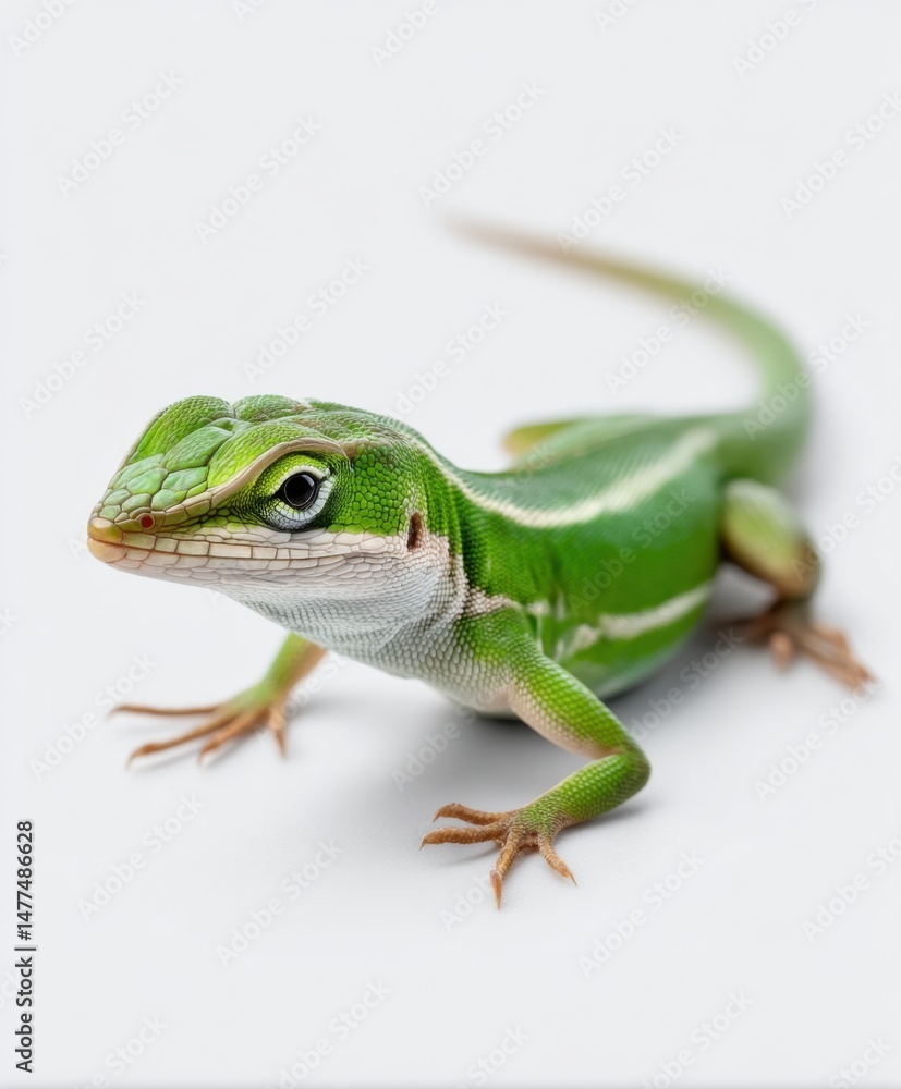 Fototapeta premium Vibrant Green Lizard Nature's Small Wonder