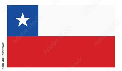 Chile flags icon design for professional chile is a most attractive county, National flag emblem with accurate size and colors. EPS10