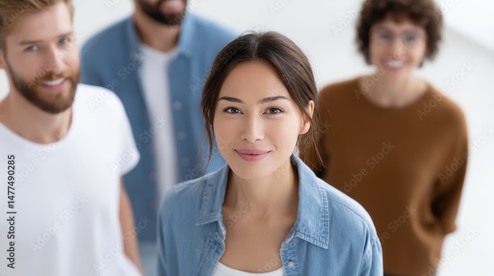 Obraz premium Diverse Group of Young Adults Smiling for a Photo