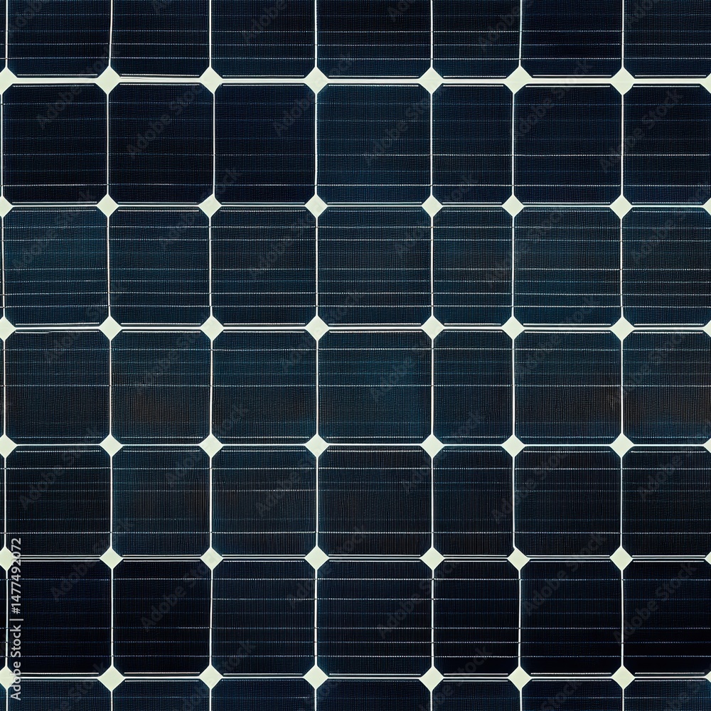 Close-up of solar panel grid structure.