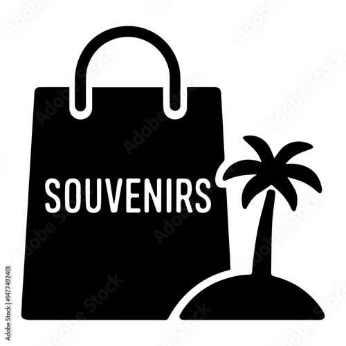 Souvenirs palm tree icon on white background vector
Vector travel icon