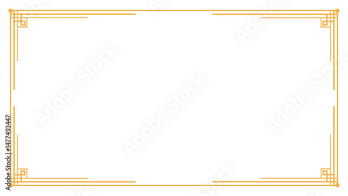 Gold border line vector on white background. Minimalist gold frame for elegant certificates, invitations, greeting cards, business cards, premium menu designs, templates, or decorative frames.