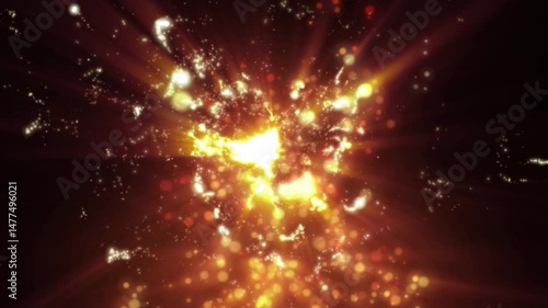 Abstract Fantasy Background Shiny Particles Dust Rays And Energy Flow Loop