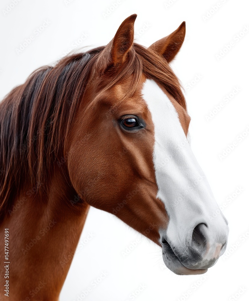 Fototapeta premium Elegant Chestnut Horse with White Markings