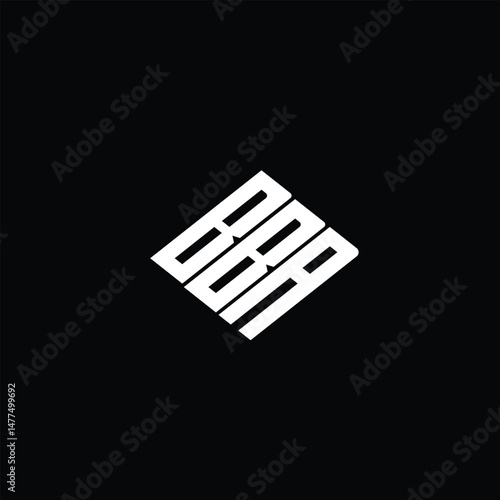BBA letter logo design on black background.