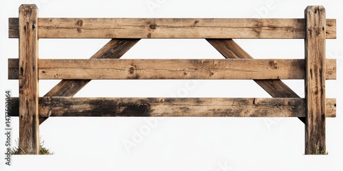 Aged Wooden Farm Fence