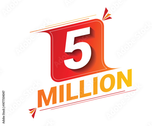 Vector 5 Million isolated on background. Vector illustration.