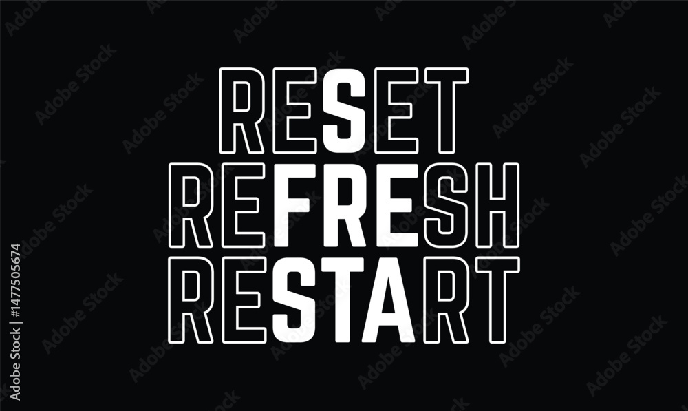 Fototapeta premium reset refresh restart t shirt design