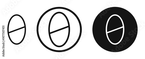 Theta icons in line art painting concept