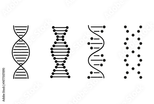 DNA string icon. DNA strand double helix spiral, vector illustration in flat style. RNA, Life gene, chromosome elements