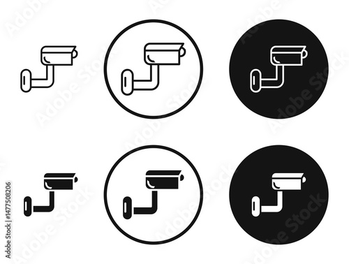 Security Camera icons in line art painting concept