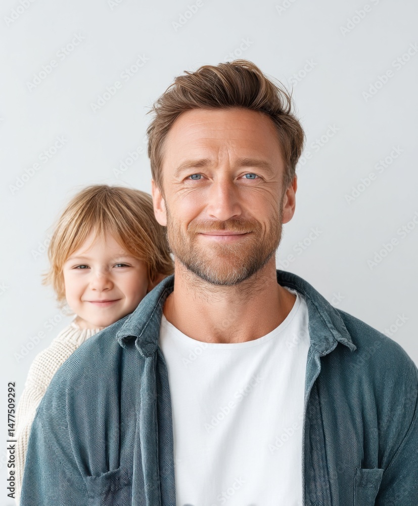 Heartwarming Father and Child Portrait Highlighting Family Bond Heartwarming Father and Child Portrait Highlighting Family Bond