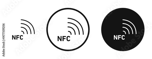 Nfc icons in line art painting concept