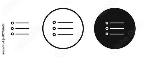 Menu list button icons in line art painting concept