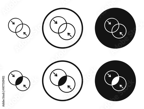 Merge icons in line art painting concept