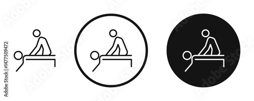 Massage icons in line art painting concept