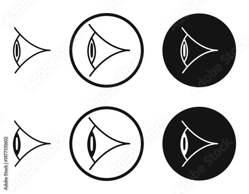 Eye side icons in line art painting concept