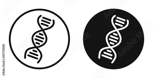 DNA icons in line art painting concept
