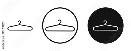 Clothes hanger icons in line art painting concept