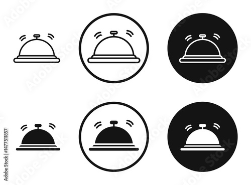 Bell concierge icons in line art painting concept