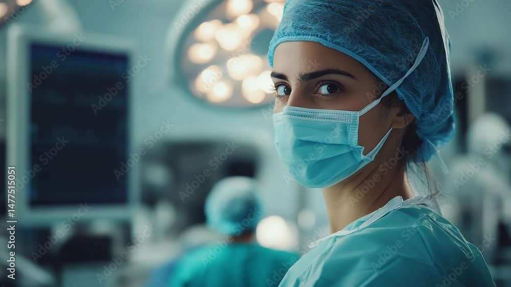 Surgeon in Operating Room with Medical Team in Action Surgeon in Operating Room with Medical Team in Action