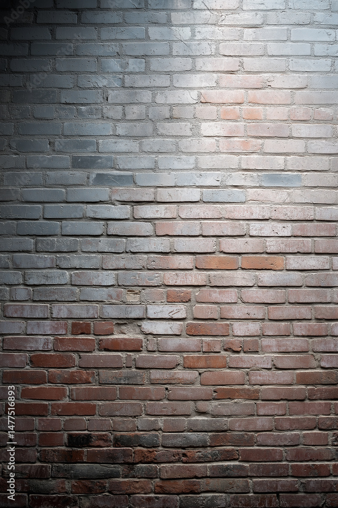 Obraz premium A brick wall with a light shining on it