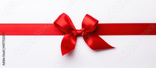 Red Bow on a White Background