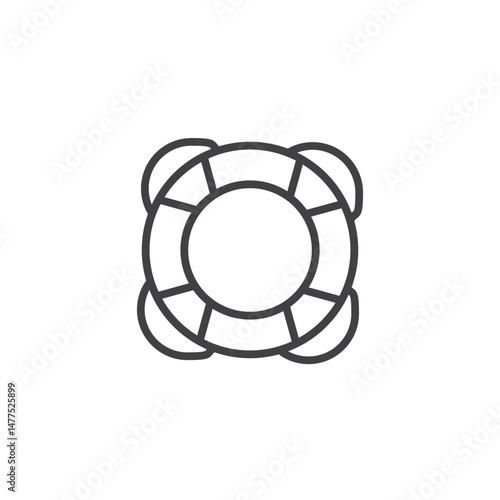 Life buoy icon. vector line