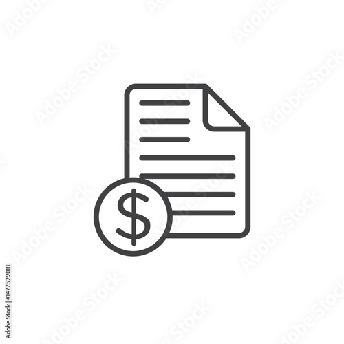 Invoice Icon. symbol for mobile concept and web design.