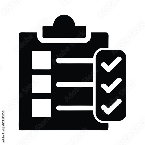 inventory checklist icon black silhouette 