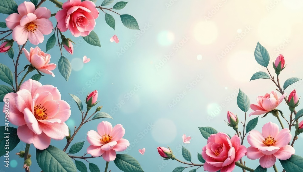 Obraz premium Subtle pastel floral damask, delicate and romantic , wedding, subtle