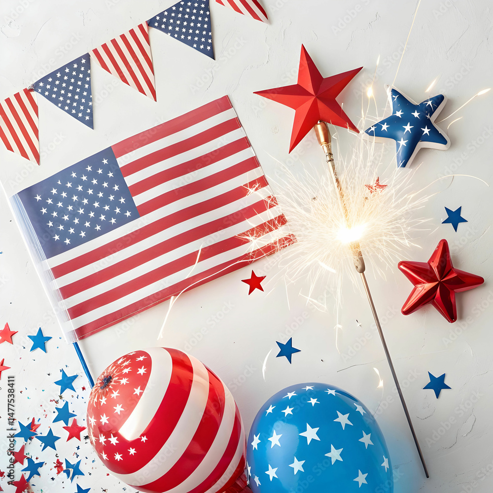 Obraz premium patriotic 4th of July design featuring American symbol