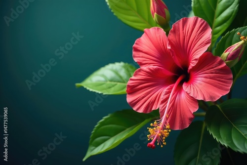 Wallpaper Mural Bold, vibrant hibiscus blooms in a tropical arrangement , vivid, bold, repeating pattern Torontodigital.ca