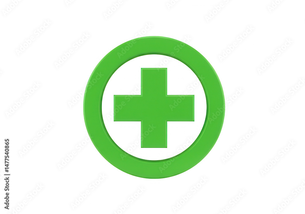 Green plus symbol in circle isolated on transparent background Green plus symbol in circle isolated on transparent background