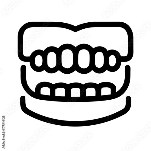 Denture Teeth Pictogram – Dental Care Icon for Clinics, Prosthetics, and Oral Health