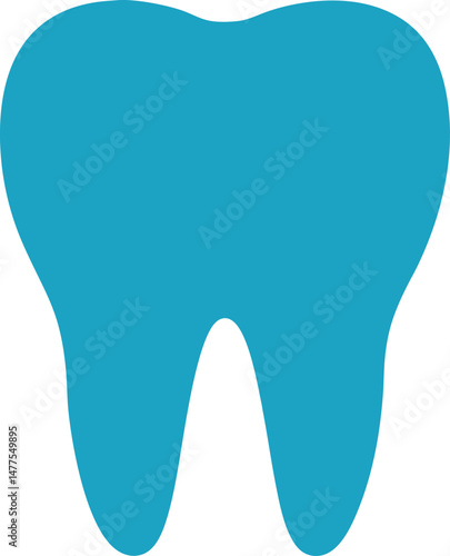 tooth icon on blue