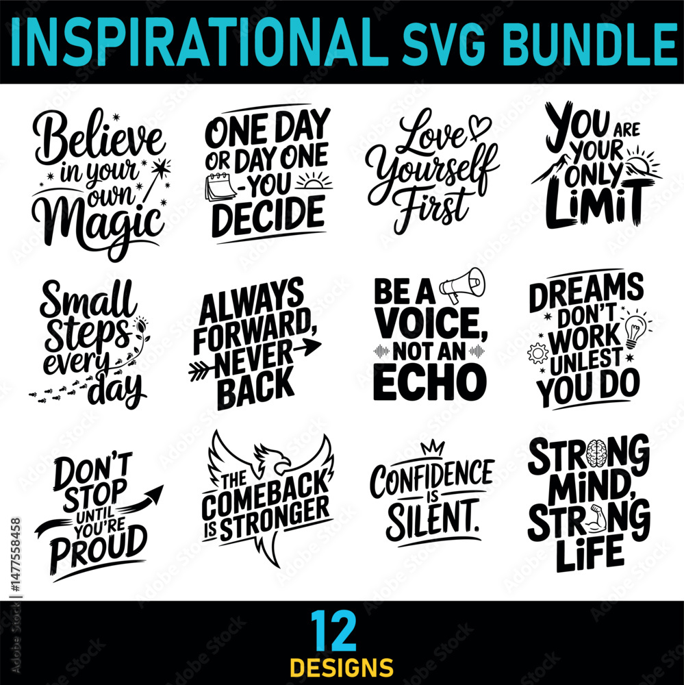 Fototapeta premium Inspirational svg Bundle