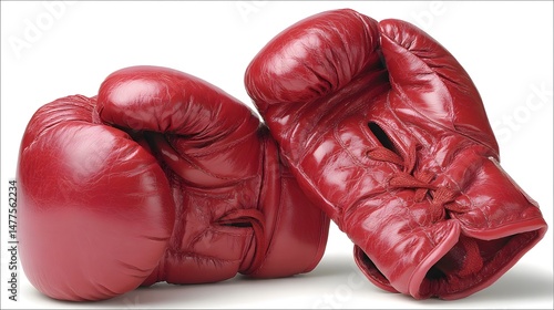 Rote Boxhandschuhe isoliert auf weißem Hintergrund
