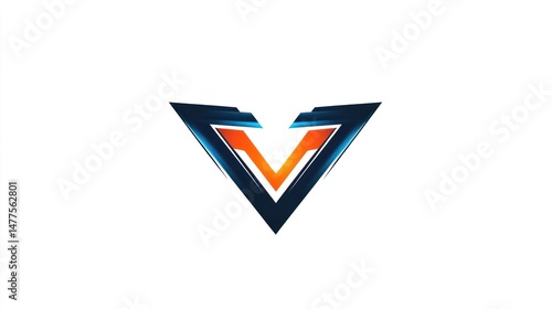 Free Download Modern,  dynamic V logo - GFXLoad