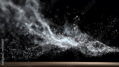 Wallpaper Mural Swirling Abstract: Ethereal particles dance in a mesmerizing display against a dark backdrop with a smooth surface. Torontodigital.ca