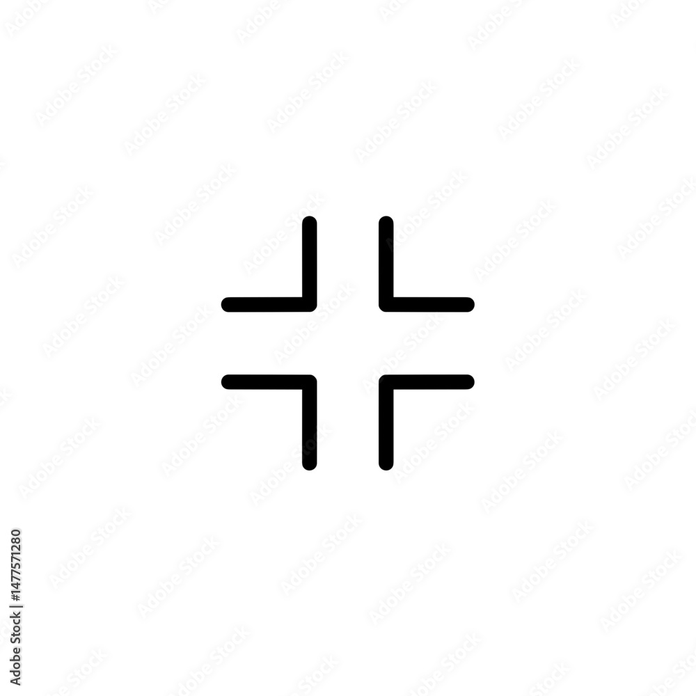 Obraz premium Minimal black plus sign symbol on white background for transport concepts 
