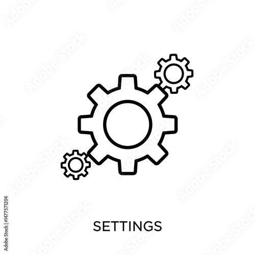Icon of gears representing settings for technology and adjustments  