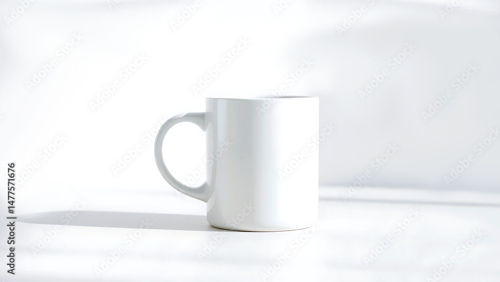 Fototapeta premium Mug Mockup Centered on Neutral Surface.