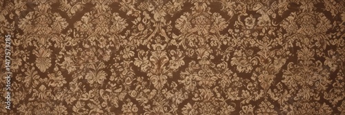 Elegant brown & beige damask wallpaper  Seamless ornate pattern , design, surface, home decor