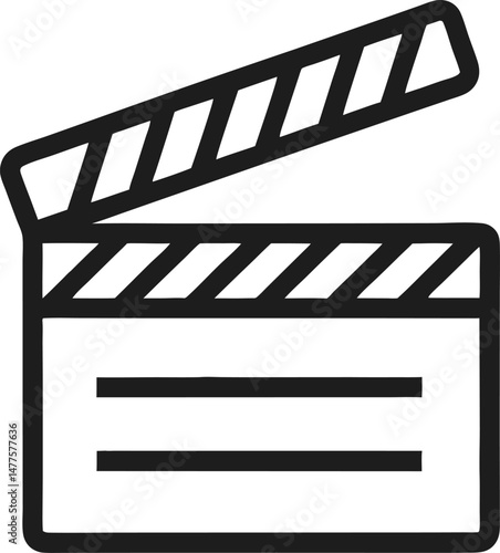 Clapper board vector icon set. Opened and closed movie clapper film clap board. Movie, cinema, film symbol concept. Vector illustration design