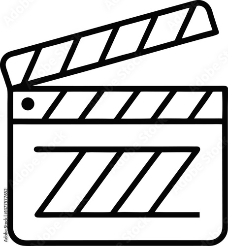 Clapper board vector icon set. Opened and closed movie clapper film clap board. Movie, cinema, film symbol concept. Vector illustration design