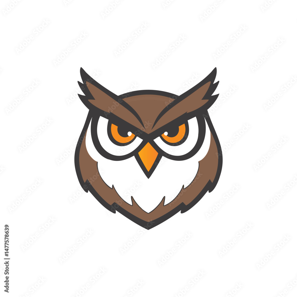 Fototapeta premium Wise Owl Logo Fierce Friendly Design